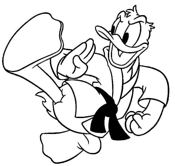 Donald Duck Karaté coloring page