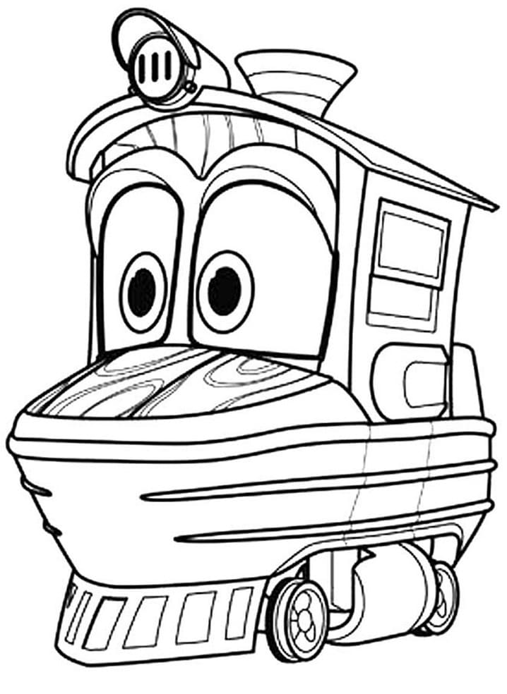 Duck Robot Trains coloring page