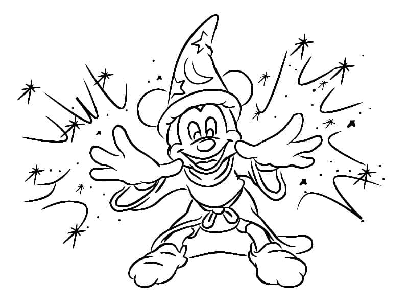 Fantasia Mickey coloring page