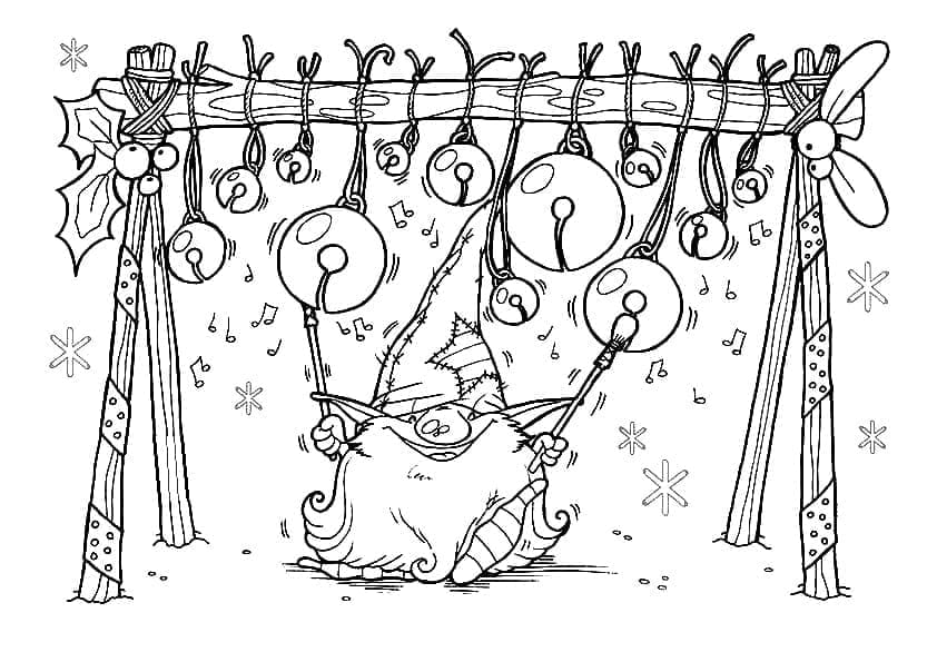 Gnome et Clochettes coloring page