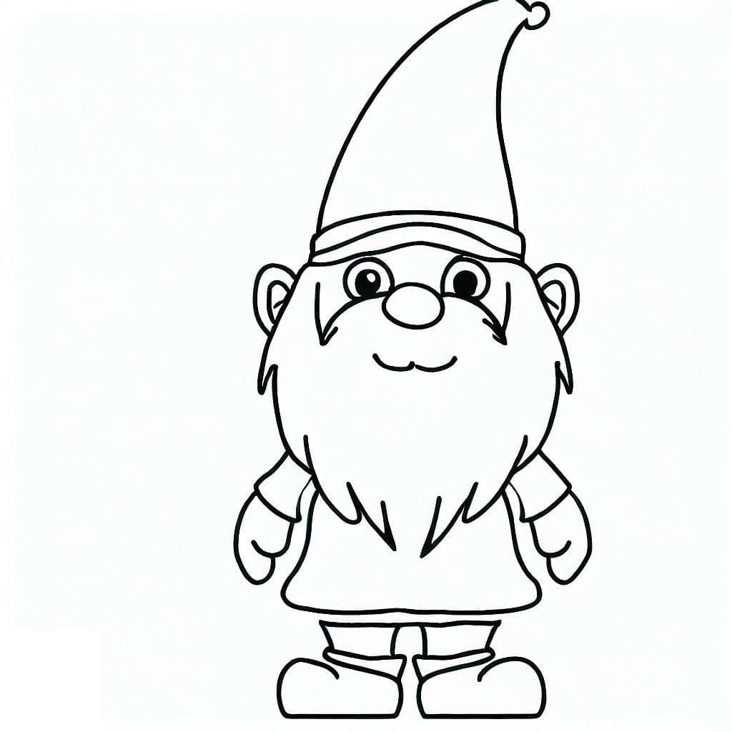 Gnome Souriant coloring page