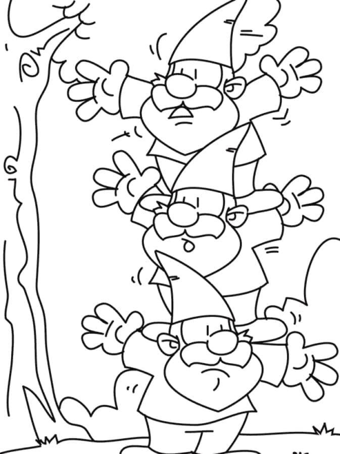 Gnomes Drôles coloring page