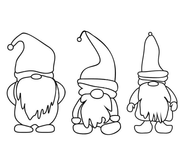 Gnomes Faciles coloring page