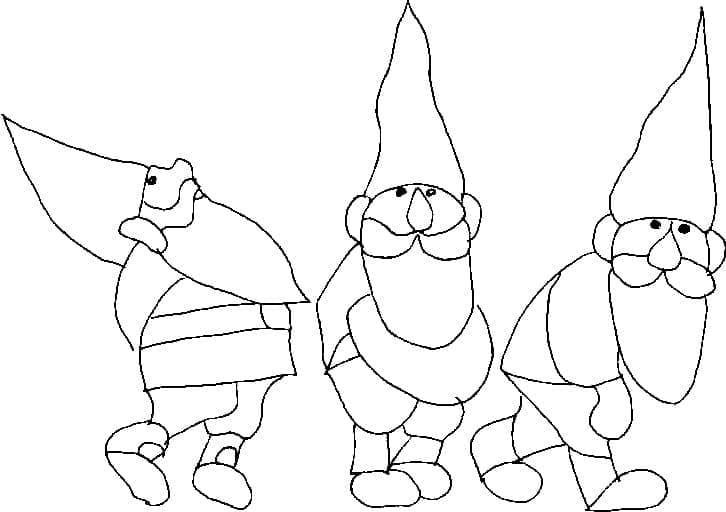 Coloriage Gnomes très Faciles