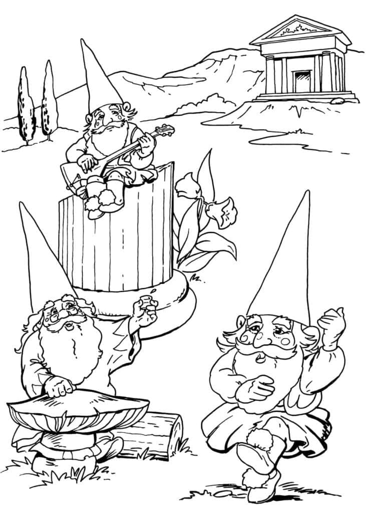 Gnomes coloring page