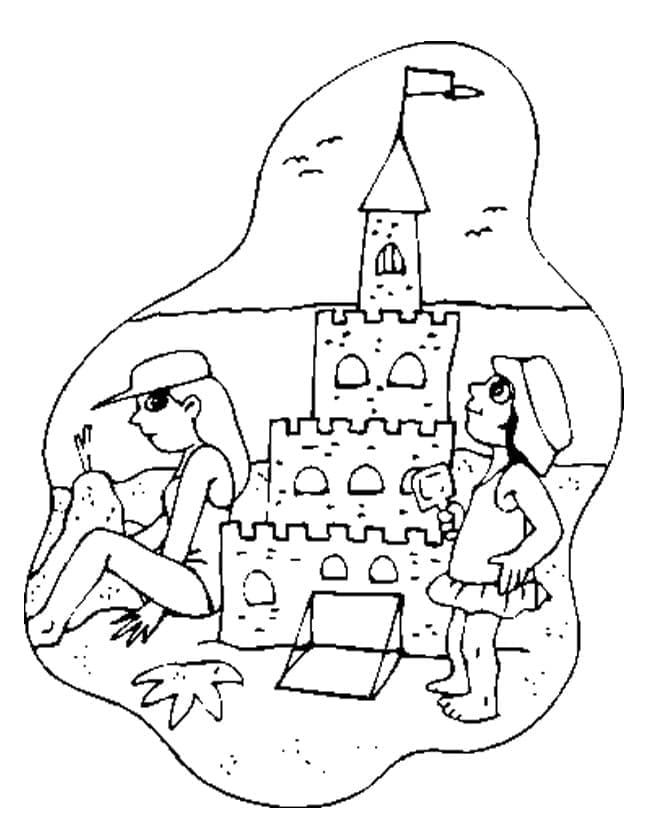 Grand Château de Sable coloring page