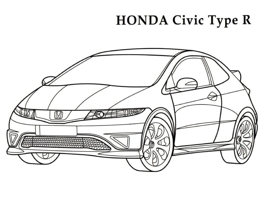 Honda Civic Type R coloring page