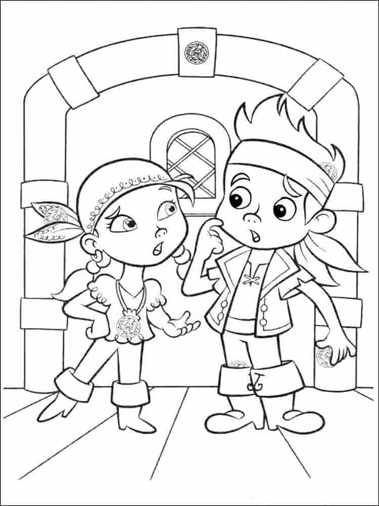 Izzy et Jake de Jake et les Pirates coloring page