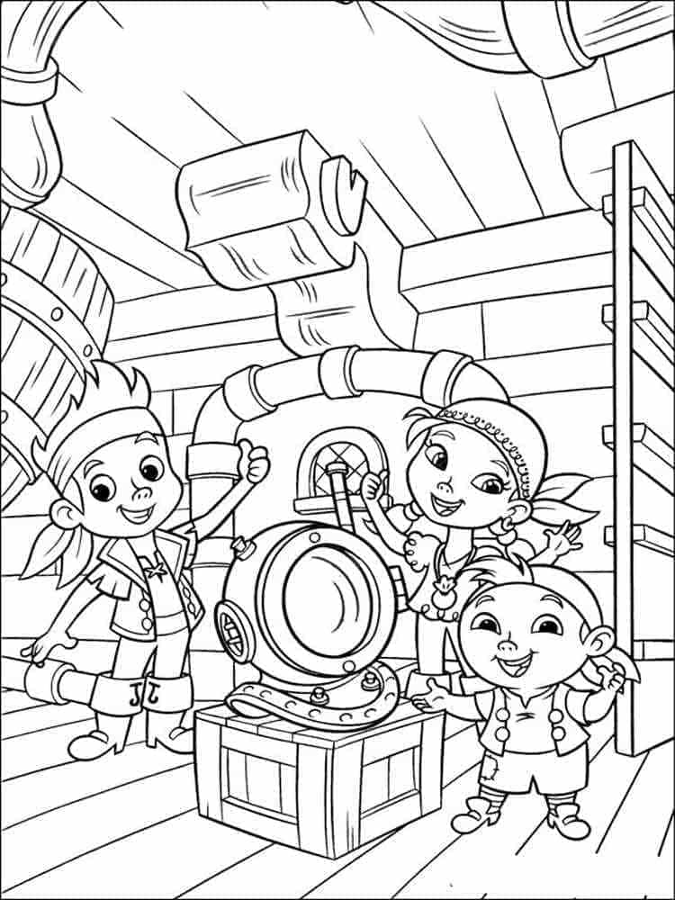 Jake, Izzy et Cubby coloring page