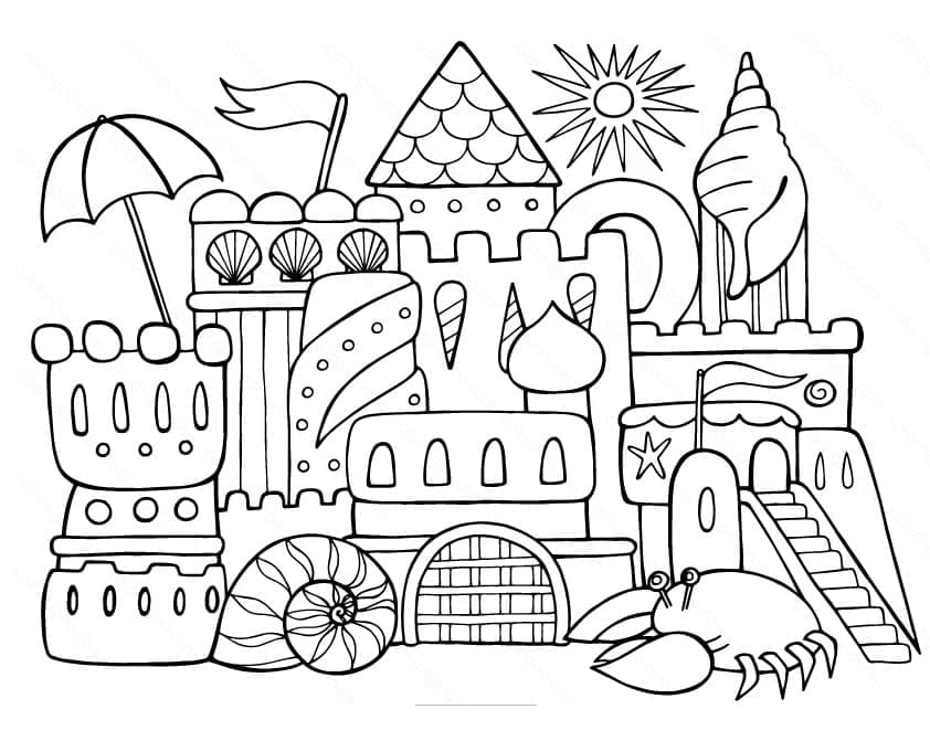Joli Château de Sable coloring page