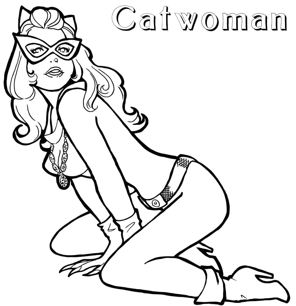Jolie Catwoman coloring page