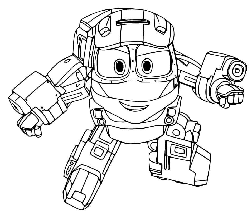 Kay Robot Trains coloring page