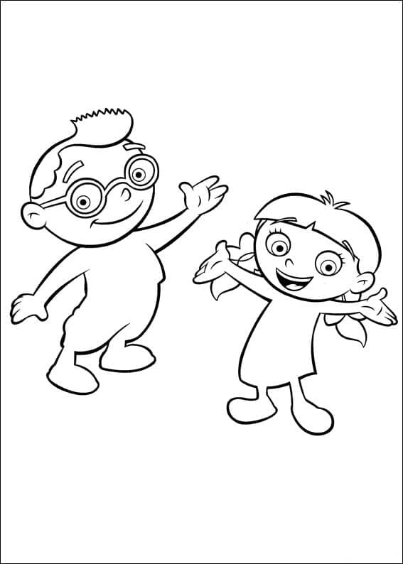 Léo et Annie de Petits Einstein coloring page