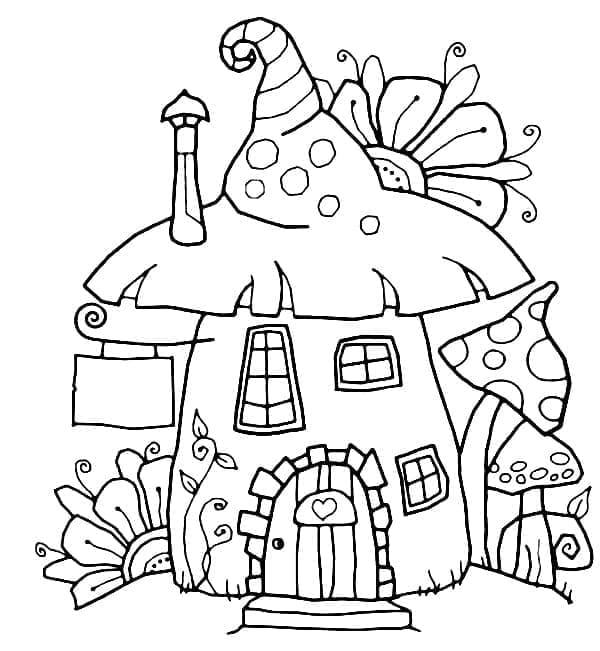 Maison des Gnomes coloring page
