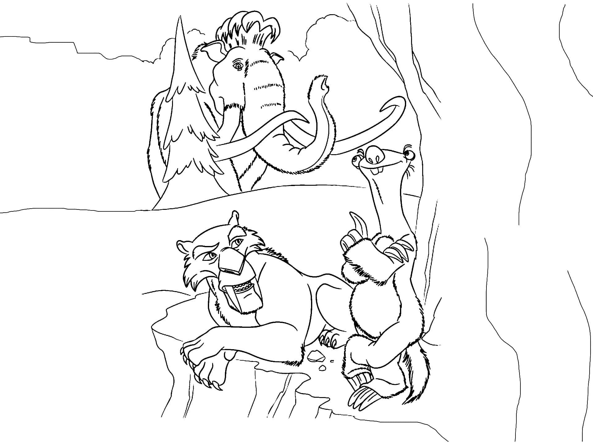 Manny, Diego et Sid coloring page