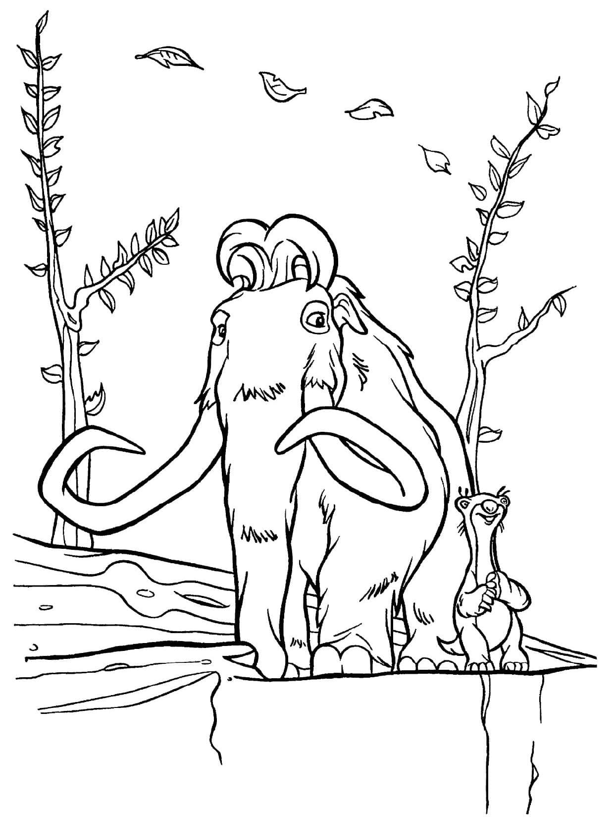 Manny et Sid coloring page