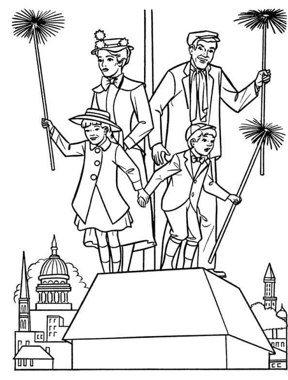Coloriage Mary Poppins Gratuit