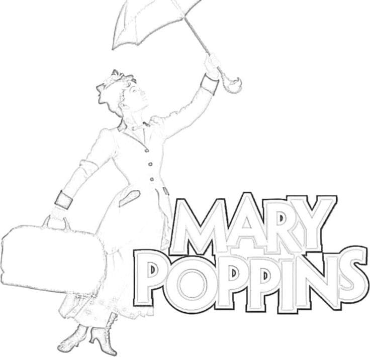 Coloriage Mary Poppins Imprimable