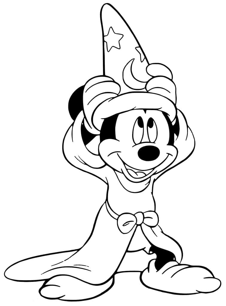 Mickey dans Fantasia coloring page
