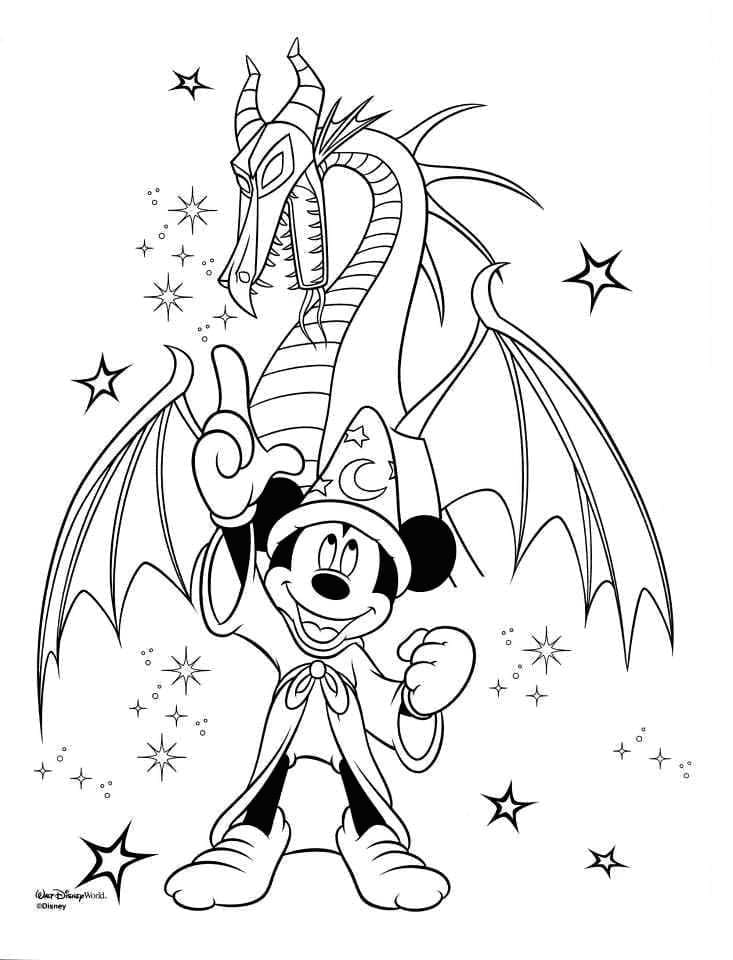 Mickey Fantasia coloring page
