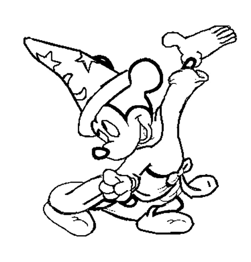 Coloriage Mickey Mouse de Fantasia