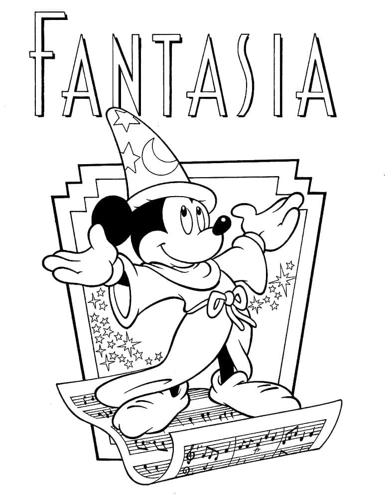 Coloriage Mickey Mouse Fantasia