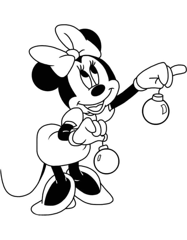 Coloriage Minnie Mouse à Noël