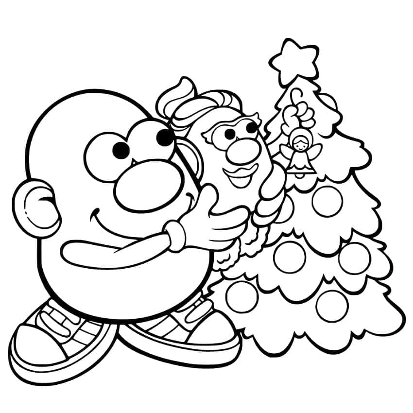Monsieur Patate à Noël coloring page