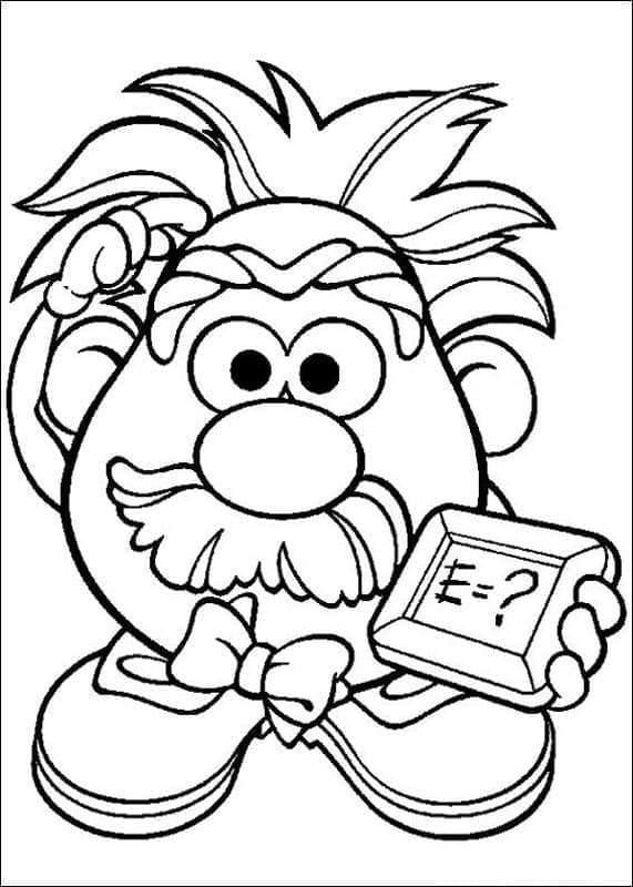 Monsieur Patate Einstein coloring page