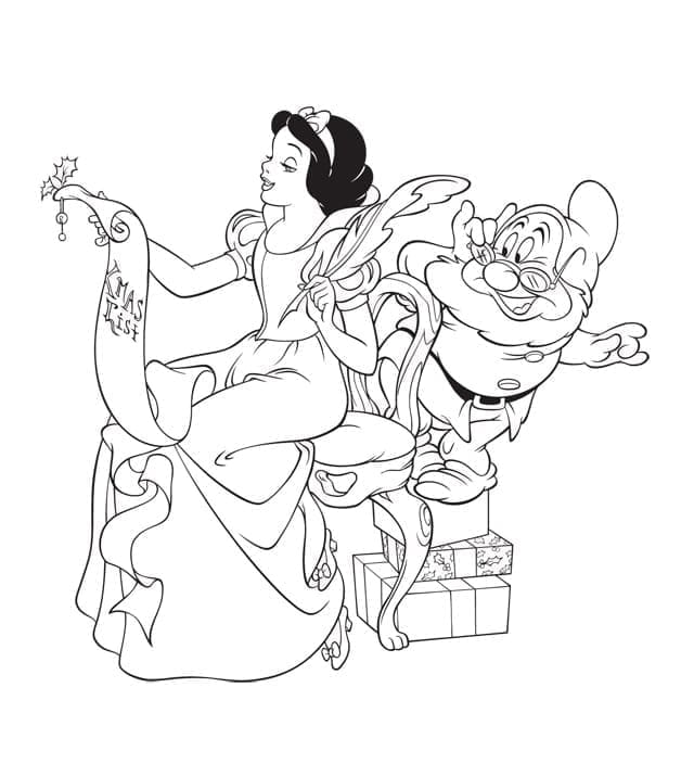 Noël Disney Blanche-Neige et les Sept Nains coloring page