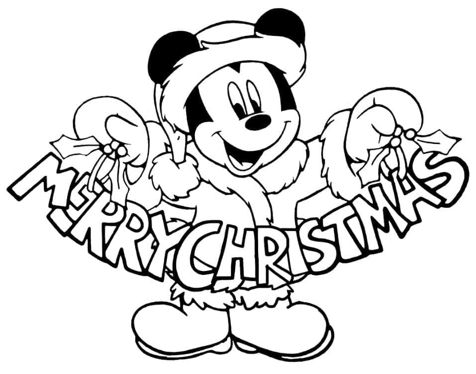 Coloriage Noël Disney Mickey télécharger et imprimer gratuit sur ColoriageEnfant Com