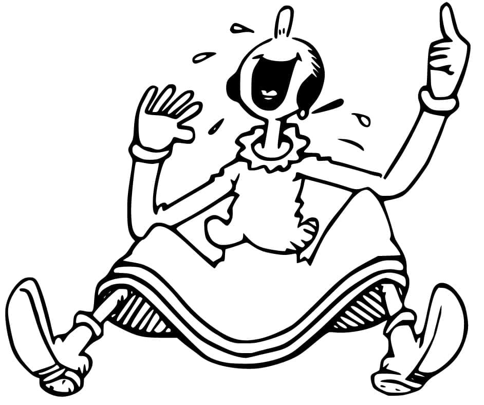Olive Oyl qui Rit coloring page