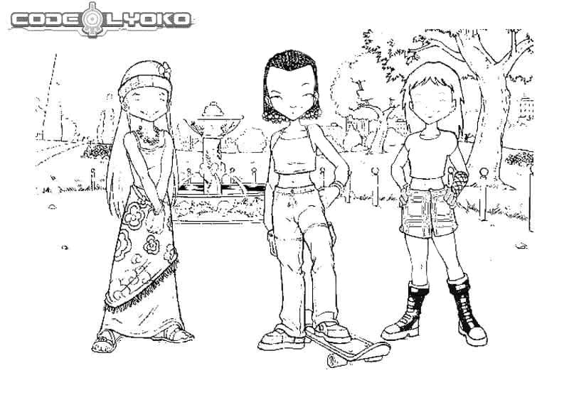 Personnages dans Code Lyoko coloring page