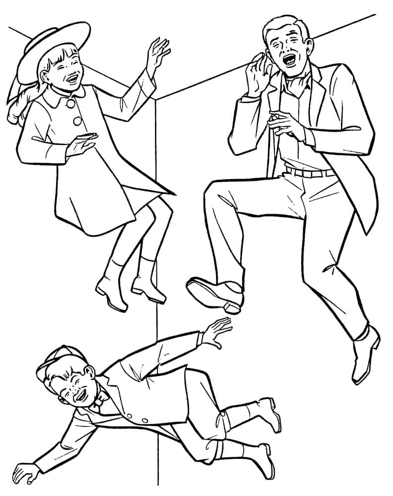Personnages dans Mary Poppins coloring page