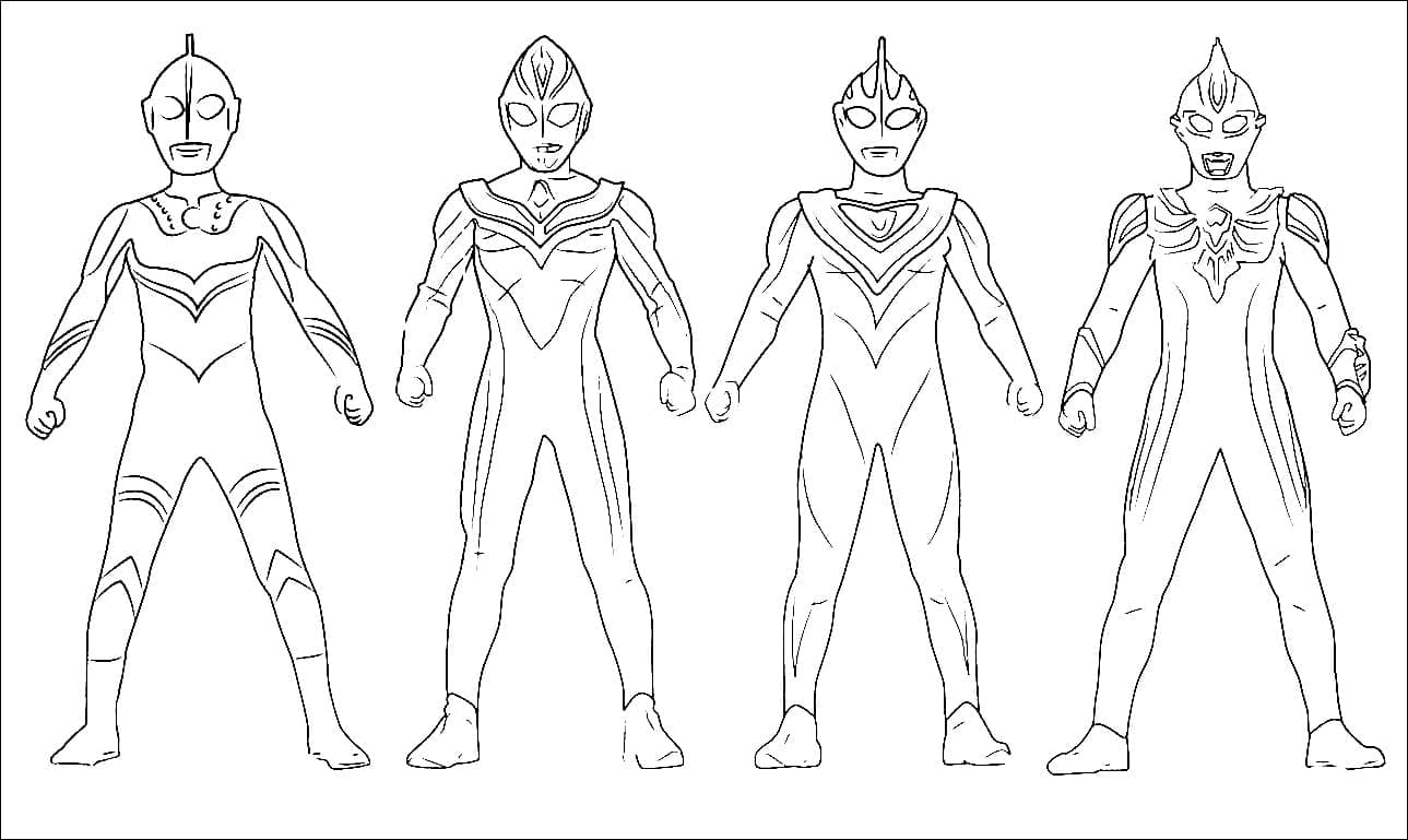 Personnages dans Ultraman coloring page