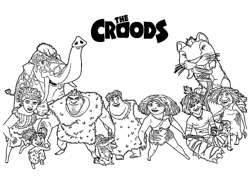 Coloriage Personnages de Les Croods
