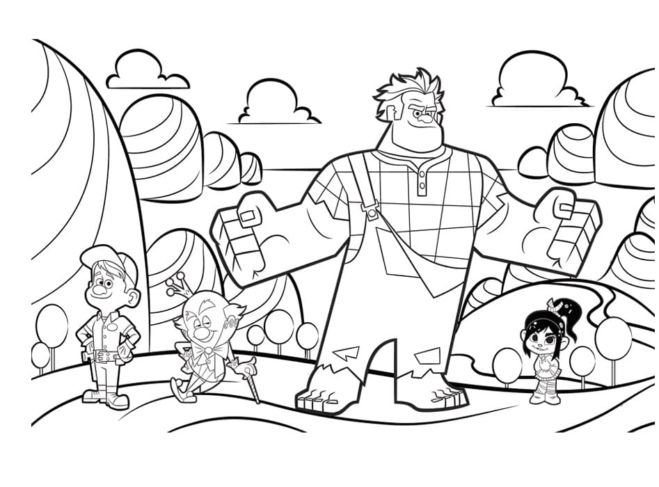 Personnages de Les Mondes de Ralph coloring page