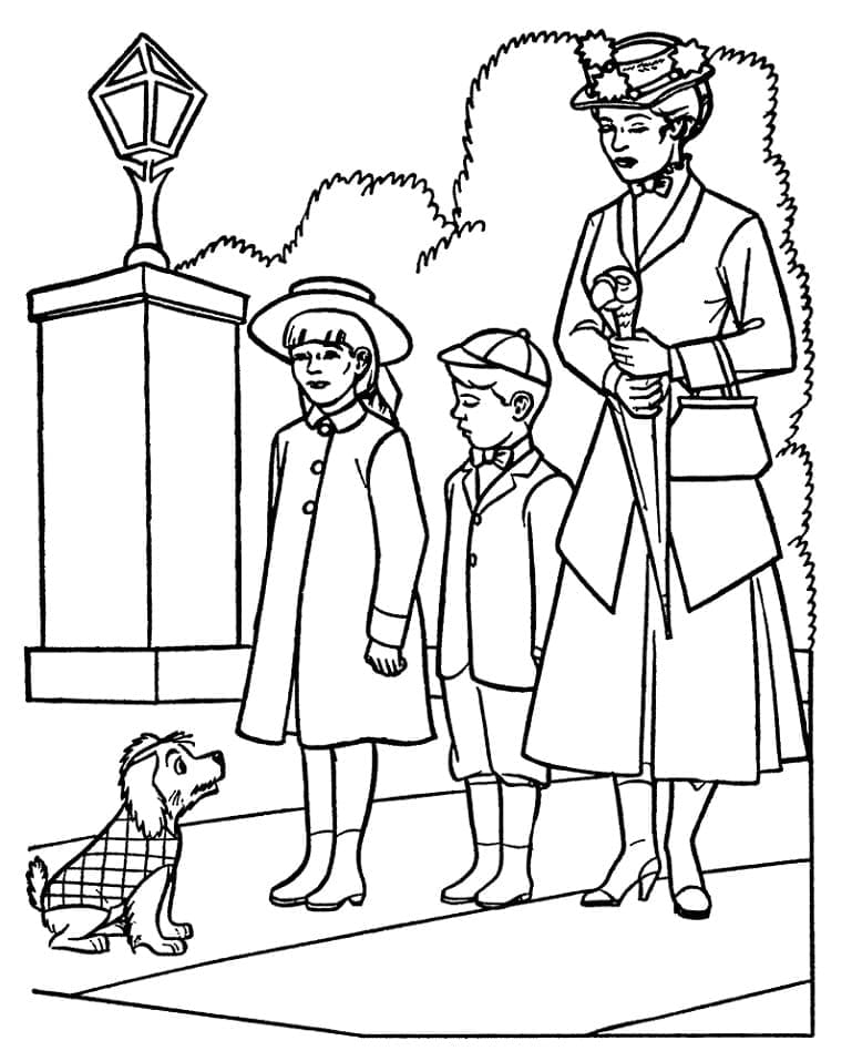 Personnages de Mary Poppins coloring page