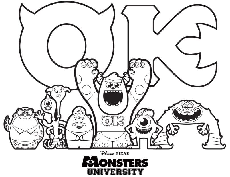 Coloriage Personnages de Monstres Academy
