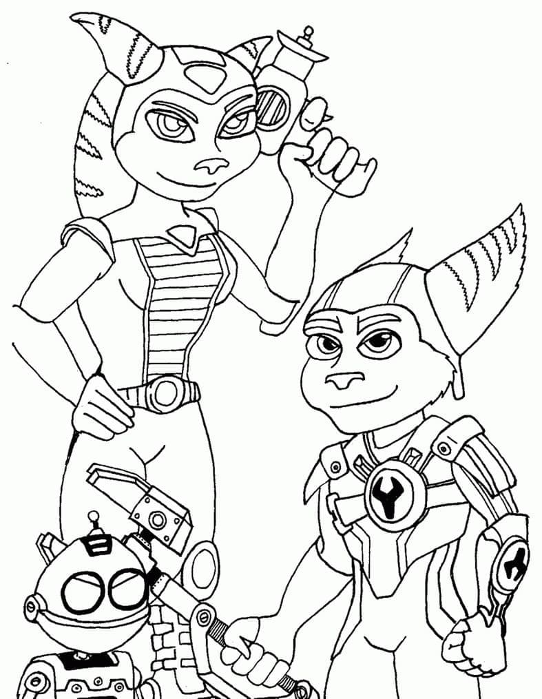 Personnages de Ratchet et Clank coloring page