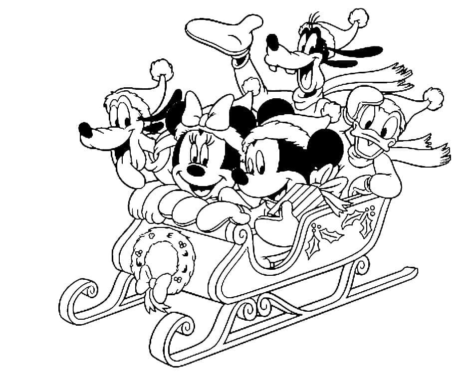 Coloriage Noel Disney Mickey Dessin Noel à imprimer