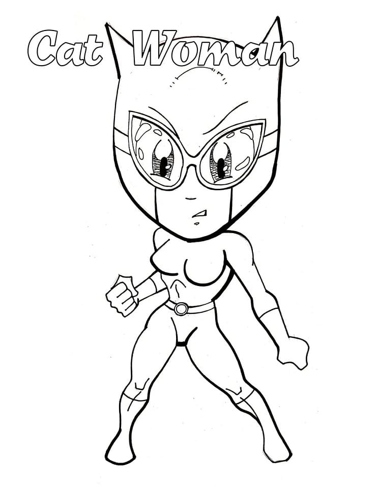Petite Catwoman coloring page