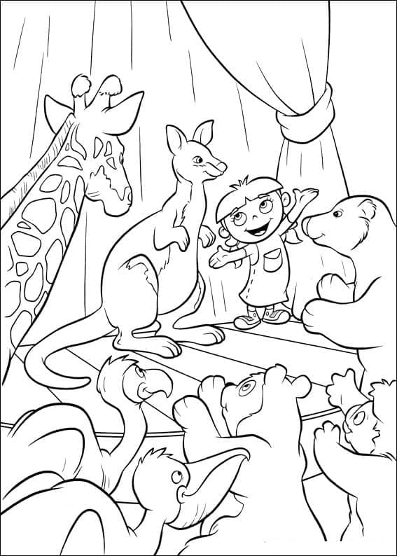 Petits Einstein Annie et Animaux coloring page