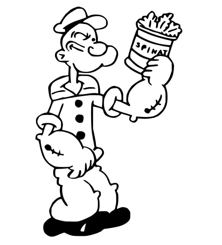 Popeye aux épinards coloring page