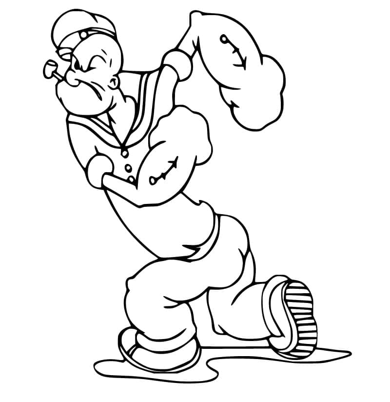 Popeye en Colère coloring page