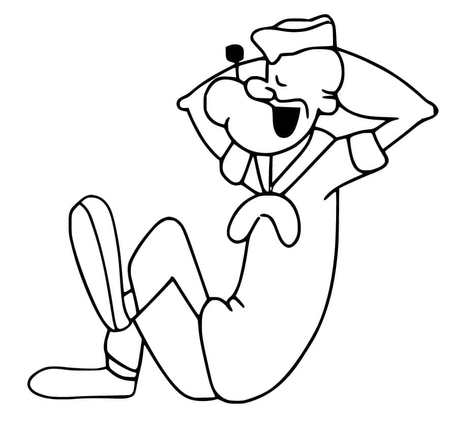 Popeye Endormi coloring page