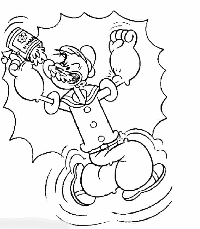 Popeye et épinards coloring page