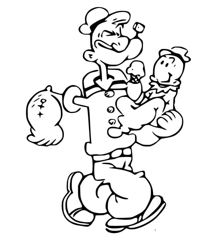 Popeye et Erwtje coloring page