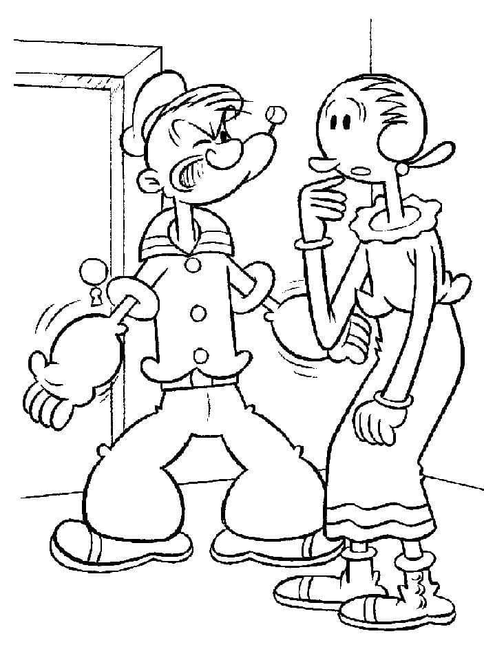 Popeye et Olive Oyl coloring page