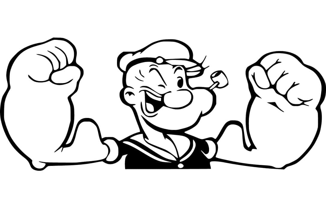Coloriage Popeye Fort